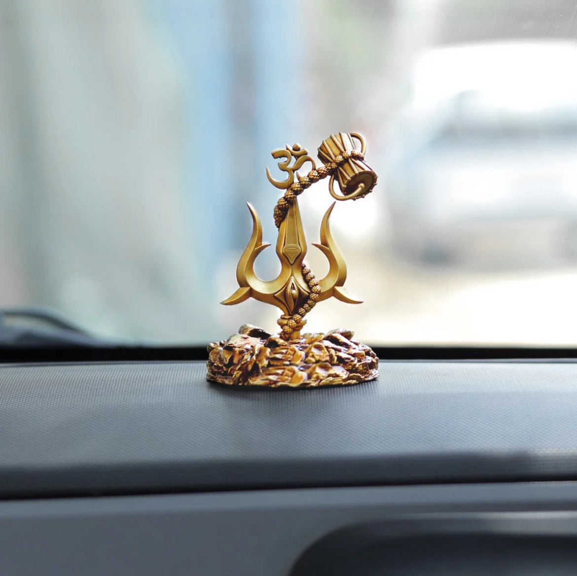Trishul with Damru for Car Dashboard – Divine Protection