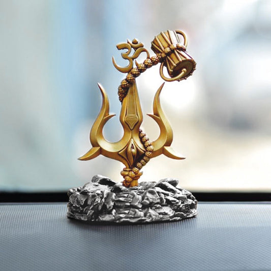 Trishul with Damru for Car Dashboard – Divine Protection