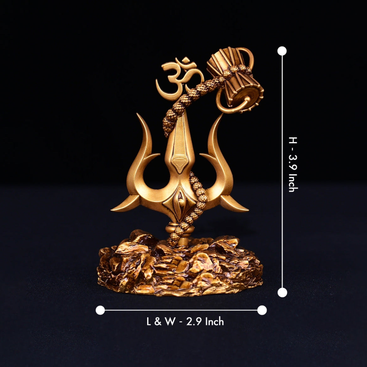 Trishul with Damru for Car Dashboard – Divine Protection