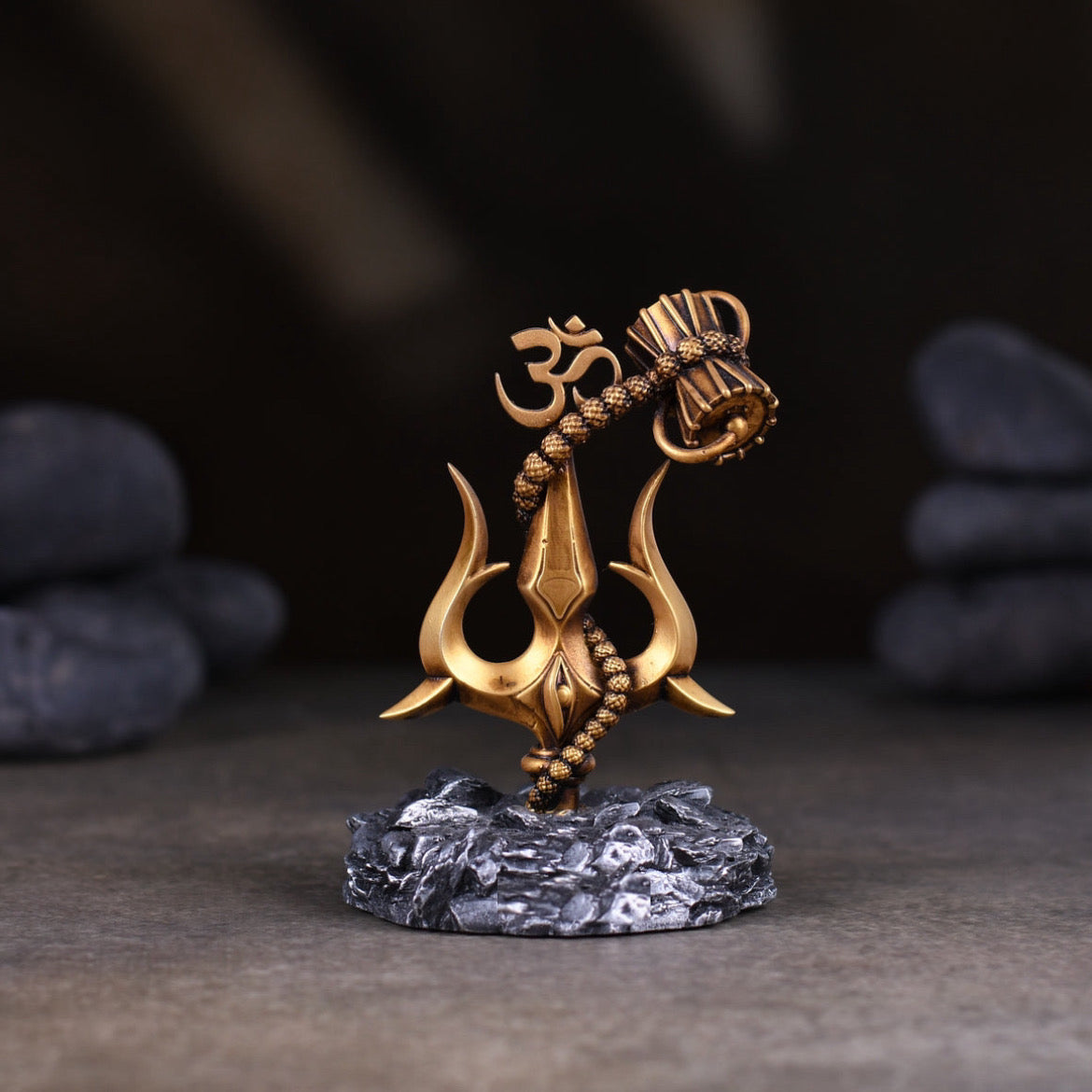 Trishul with Damru for Car Dashboard – Divine Protection