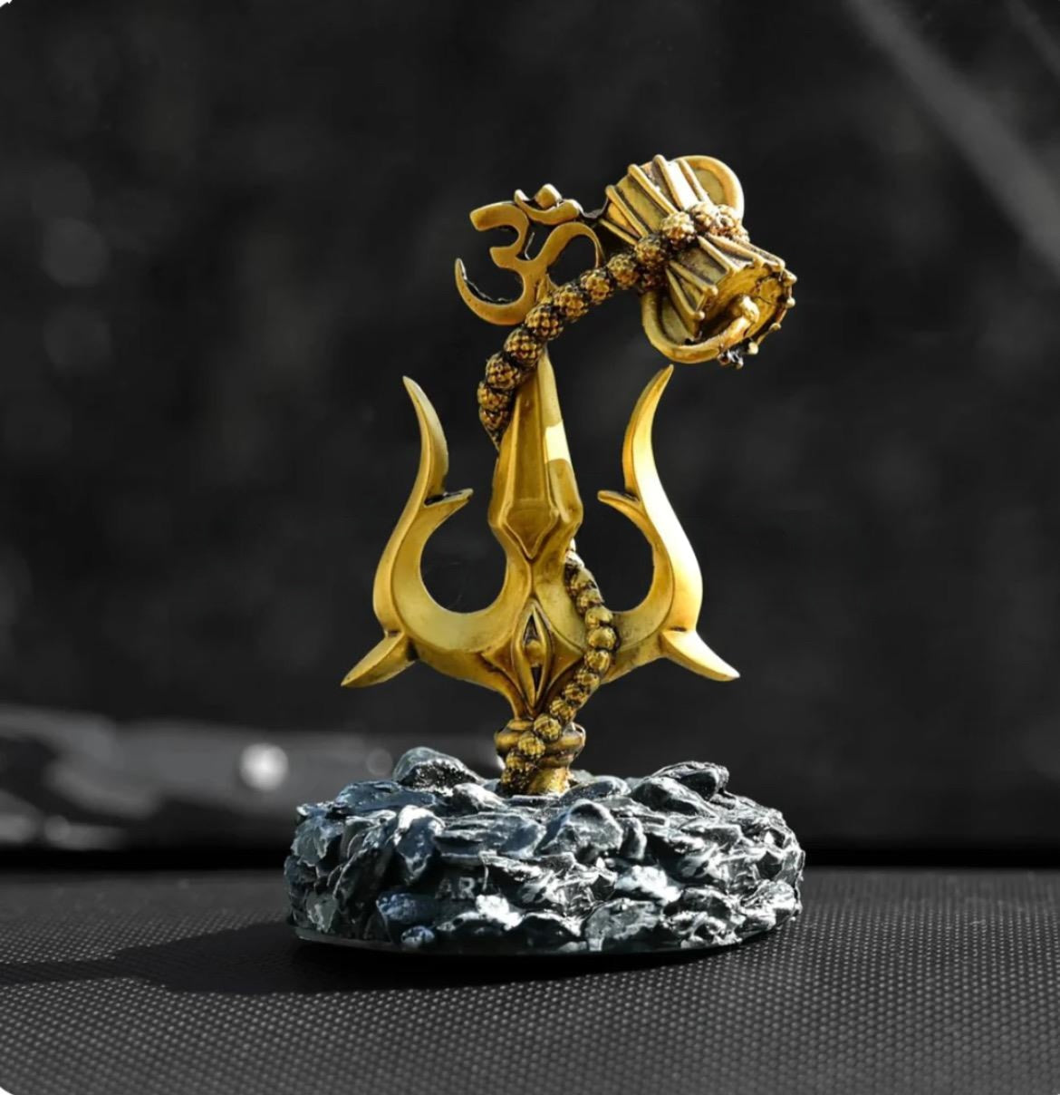 Trishul with Damru for Car Dashboard – Divine Protection